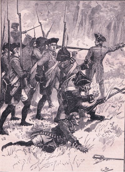 Nederlag af general Braddock i det indiske bagholdsangreb AD 1755 af Gordon Frederick Browne